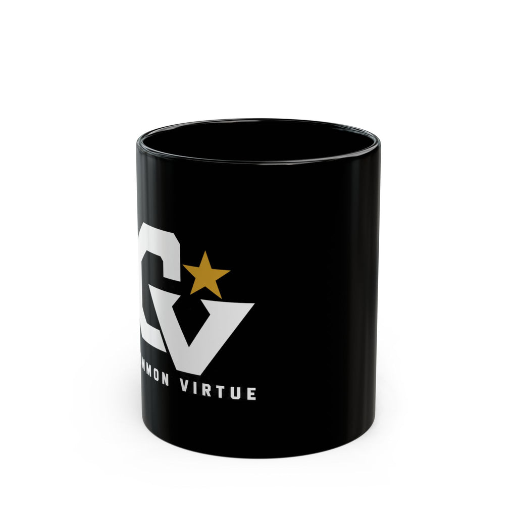Black Mug — Common Virtue Logo Coffee Cup (11oz & 15oz)