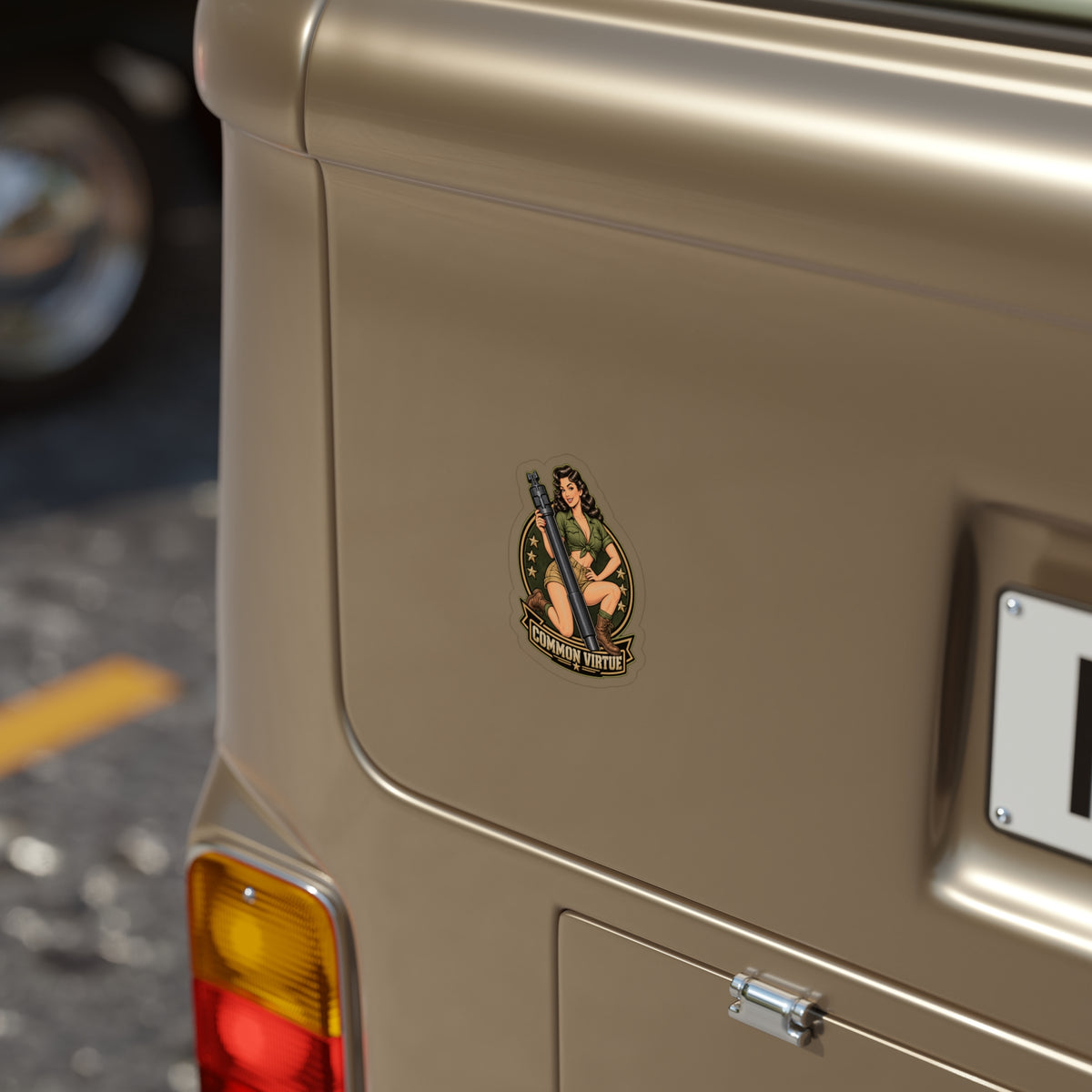 Common Virtue Pin-Up Die-Cut Outdoor Sticker